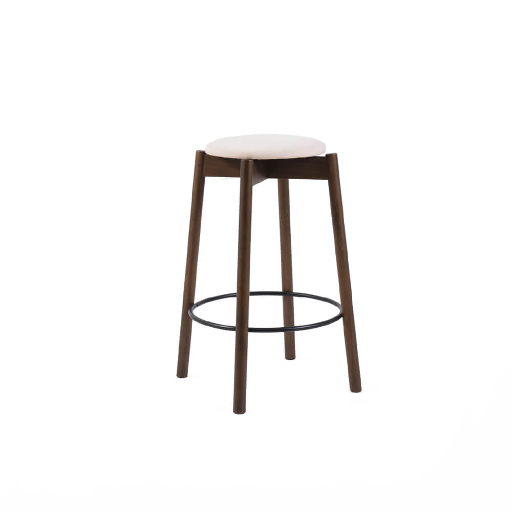 เก้าอี้บาร์ไม้บีช PODIUM LITE รุ่น PLUS MID STOOL สี WALNUT BROWN (ถอดประกอบได้)